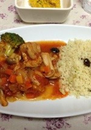 簡単!クスクスと鶏のトマト煮込み-レシピのメイン写真