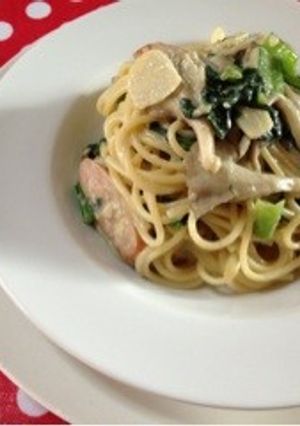 小松菜と舞茸のクリームパスタ＊♪ ◆-レシピのメイン写真