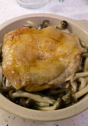 一人暮らしの夕食その３：鶏肉の酒蒸し-レシピのメイン写真