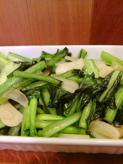 *小松菜でにんにく青菜炒め*おつまみに-レシピのメイン写真