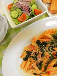 *ほうれん草とベーコンのトマトパスタ*-レシピのメイン写真