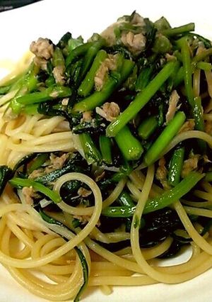 春菊とツナのパスタ-レシピのメイン写真