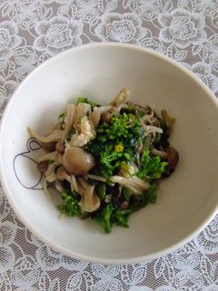 菜の花ときのこのさっと炒め-レシピのメイン写真