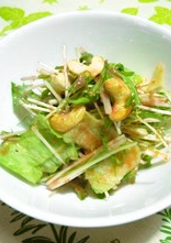 宮城旬野菜ミズナとレタスの苺ソースサラダ-レシピのメイン写真