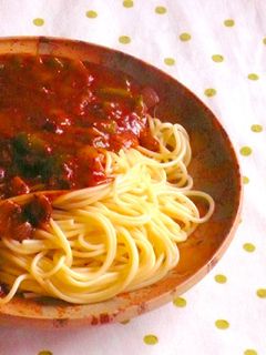 煮込みハンバーグのソースであんかけパスタ-レシピのメイン写真
