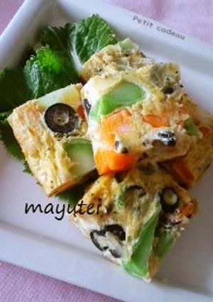 蕾菜の洋風卵焼き-レシピのメイン写真