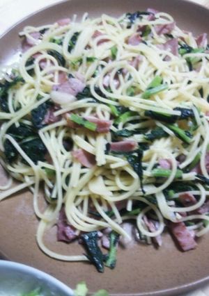 ベーコンと大根葉のパスタ～塩麹-レシピのメイン写真
