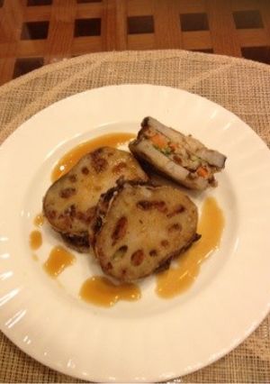カリッふわ！塩麹入りれんこんはさみ揚げ☆-レシピのメイン写真