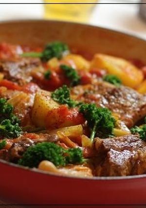 スペアリブと大豆とじゃがいものトマト煮込-レシピのメイン写真