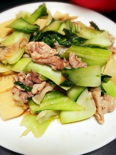 チンゲン菜と豚と筍中華炒め-レシピのメイン写真