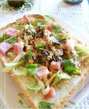 厚切りハムとレタスの胡麻風味和トースト