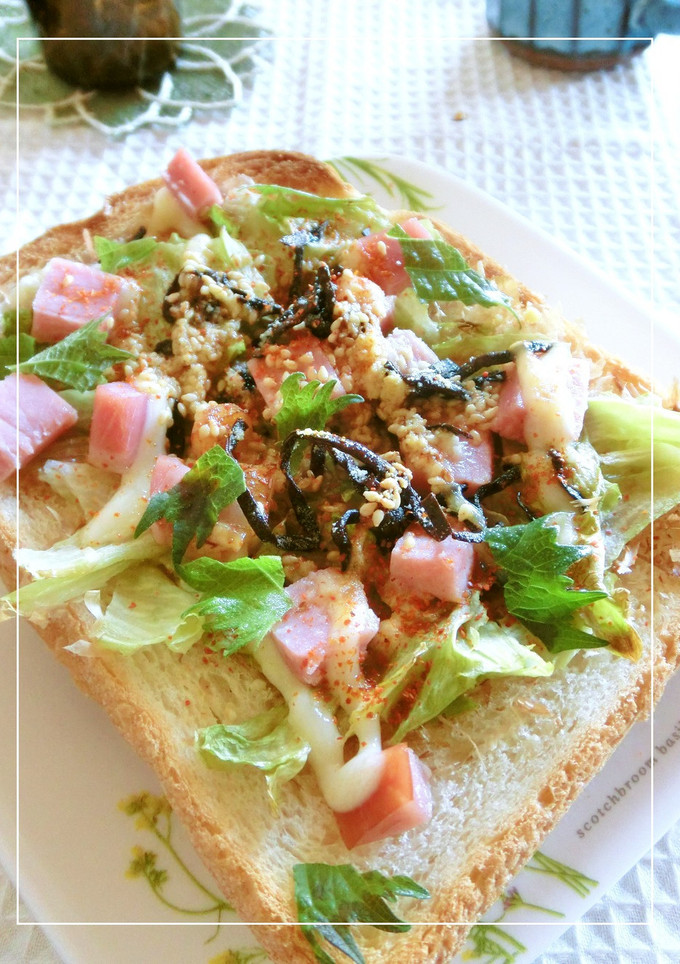厚切りハムとレタスの胡麻風味和トースト-レシピのメイン写真