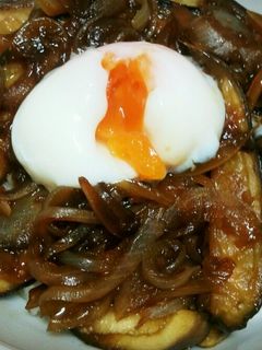 ナスの生姜焼き風丼・温玉のせ!-レシピのメイン写真