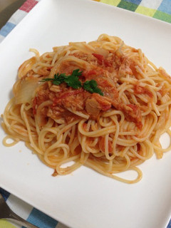 ツナのトマトソースパスタ-レシピのメイン写真