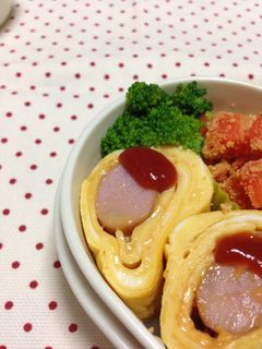 お弁当★くるくるウィンナーの卵焼き★-レシピのメイン写真