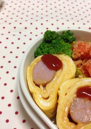 お弁当★くるくるウィンナーの卵焼き★-レシピのメイン写真