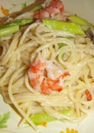 エビと野菜のクリームパスタ-レシピのメイン写真