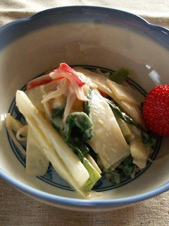 旬のうどを酢味噌和えに-レシピのメイン写真