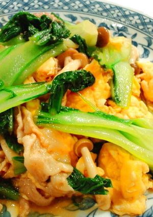 簡単美味♪チンゲン菜と卵のオイスター炒め-レシピのメイン写真
