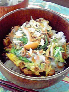 いかなごのくぎ煮で柳川丼風-レシピのメイン写真