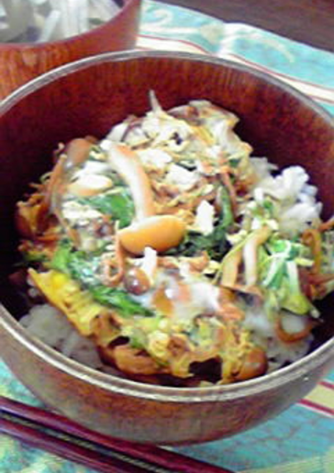 いかなごのくぎ煮で柳川丼風-レシピのメイン写真