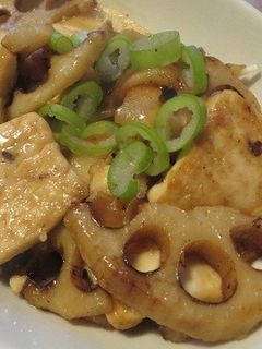 豆腐とレンコンの甘辛炒め-レシピのメイン写真