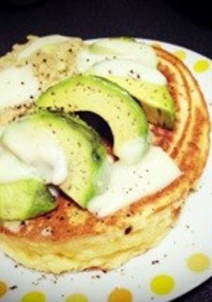 豆腐で簡単もちもちパンケーキ〜アボカド〜-レシピのメイン写真