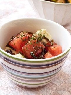 トマトとクリームチーズの塩昆布和え-レシピのメイン写真