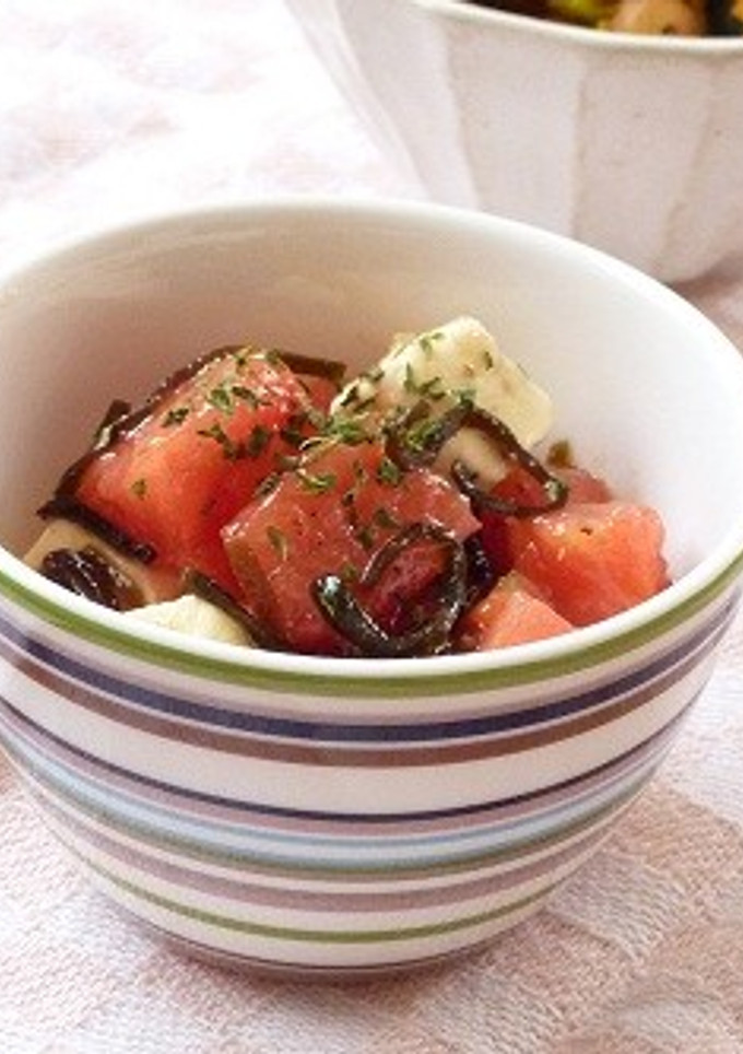トマトとクリームチーズの塩昆布和え-レシピのメイン写真