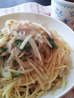ツナと大根と大根菜のスパゲティ-レシピのメイン写真