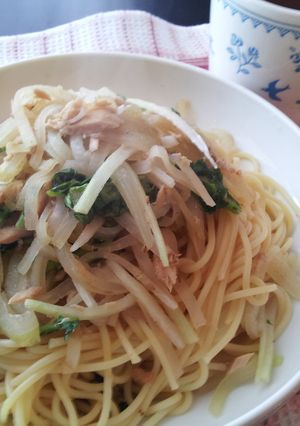 ツナと大根と大根菜のスパゲティ-レシピのメイン写真