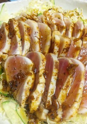 鮪ステーキにんにく醤油がけ-レシピのメイン写真