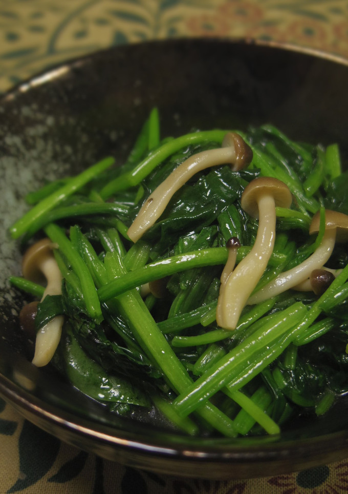 超簡単！しめじとほうれん草の梅昆布茶和え-レシピのメイン写真