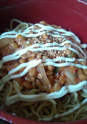 ♡美肌効果？納豆キムチ麺♡-レシピのメイン写真
