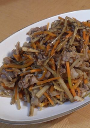 豚肉とゴボウの甘麹金平炒め-レシピのメイン写真