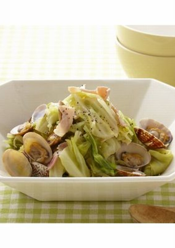あさりと春キャベツのさっと蒸し-レシピのメイン写真