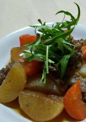 圧力鍋で牛小間切れと大根の煮物-レシピのメイン写真