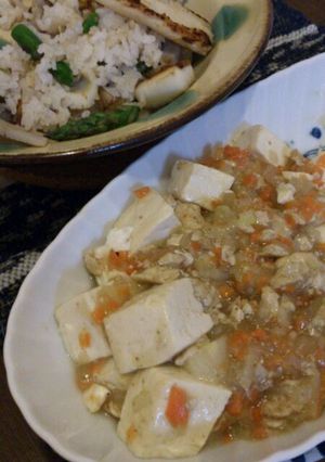 かじきでオリーブと山椒風味の和風麻婆豆腐-レシピのメイン写真