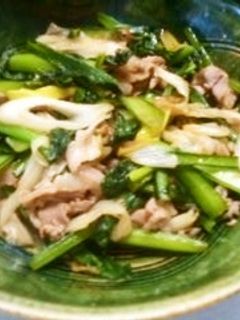 豚肉と小松菜のねぎ塩炒め-レシピのメイン写真
