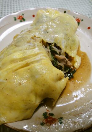ご飯がすすむ～♪オム☆ニラもやしいため-レシピのメイン写真