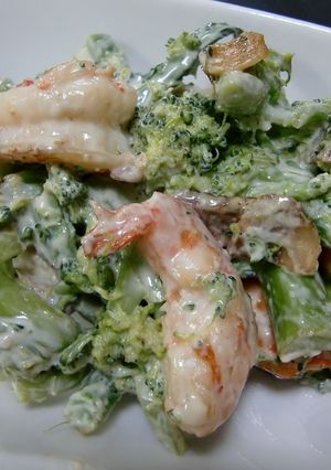 ブロッコリーと海老のにんにくマヨ醤油炒め-レシピのメイン写真