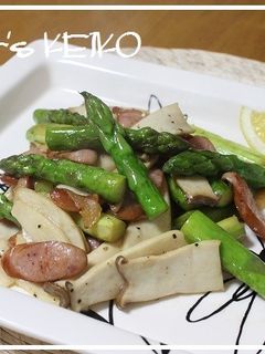 アスパラとエリンギのにんにくバター炒め-レシピのメイン写真