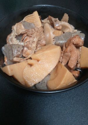 鶏と筍と蒟蒻の煮物★2日目は味噌で-レシピのメイン写真