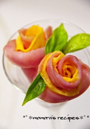 簡単お弁当に花おかず♡ハムと卵の薔薇♬-レシピのメイン写真