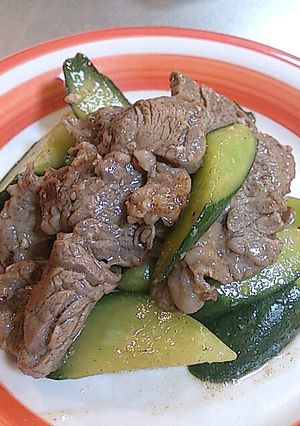 美味しい☆胡瓜と牛肉炒め☆胡瓜消費にも-レシピのメイン写真