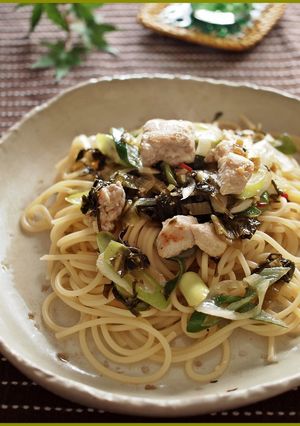 高菜チキンのガーリック醤油パスタ-レシピのメイン写真