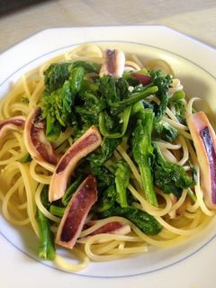 菜の花とイカのパスタ-レシピのメイン写真