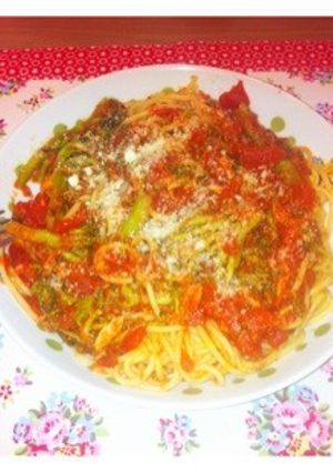 ツナとブロッコリーのトマトソースパスタ-レシピのメイン写真