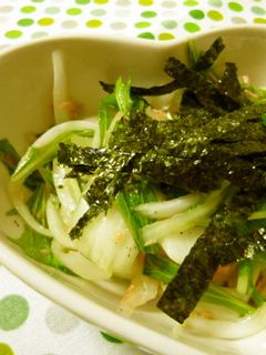 ☆新玉ねぎと水菜の鮭ドレッシングサラダ-レシピのメイン写真