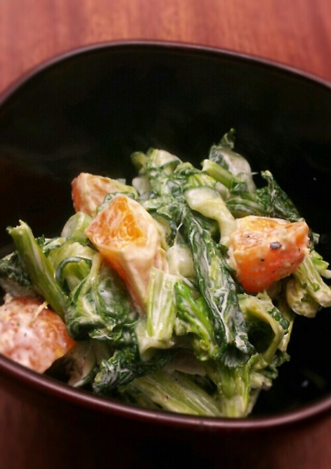 かき菜ときゅうりの蜜柑和え-レシピのメイン写真